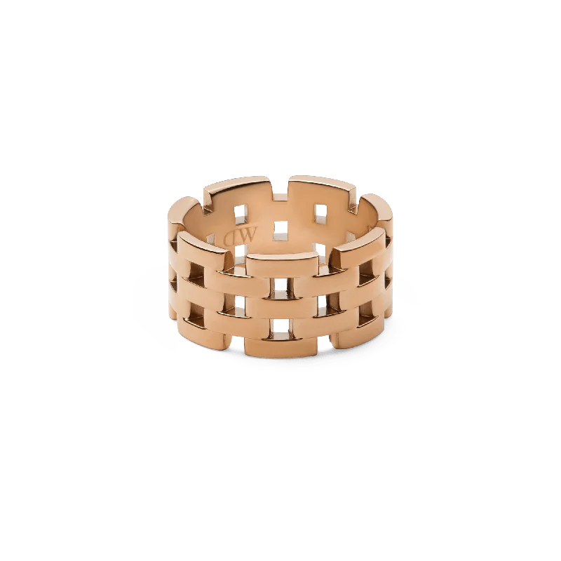 Ladies luxury rose gold ring-5-Link Ring Rose Gold