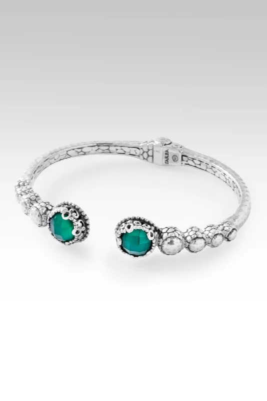 Ladies thick bangle bracelet-Faith in the Unseen Tip-to-Tip Bracelet™ in Green Onyx