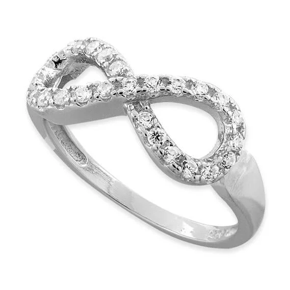 Ladies statement ring-Sterling Silver Infinity CZ Ring