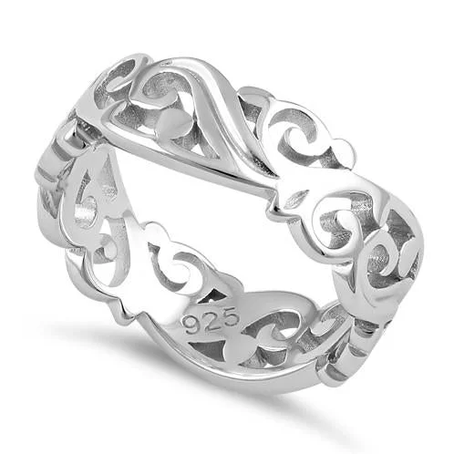 Ladies statement gemstone ring-Sterling Silver Vines Ring