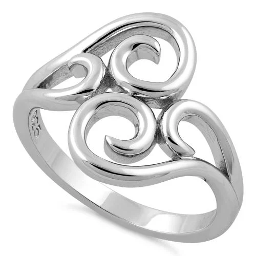 Ladies stacked rings set-Sterling Silver Abstract Vines Ring