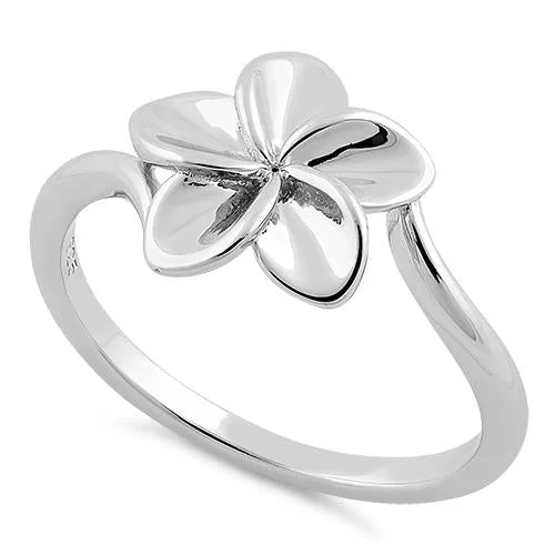 Ladies vintage ring-Sterling Silver Plumeria Ring